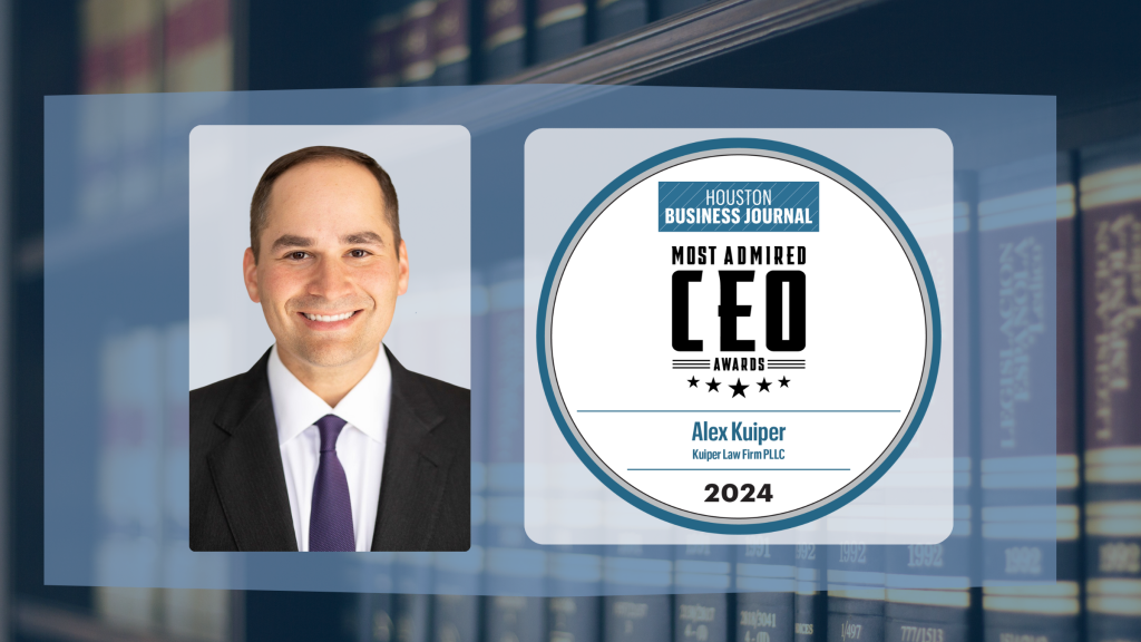 Alex Kuiper Named 2024 Most Admired CEO by Houston Business Journal